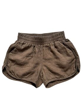 Beaton Brown Linen Shorts Sz XS